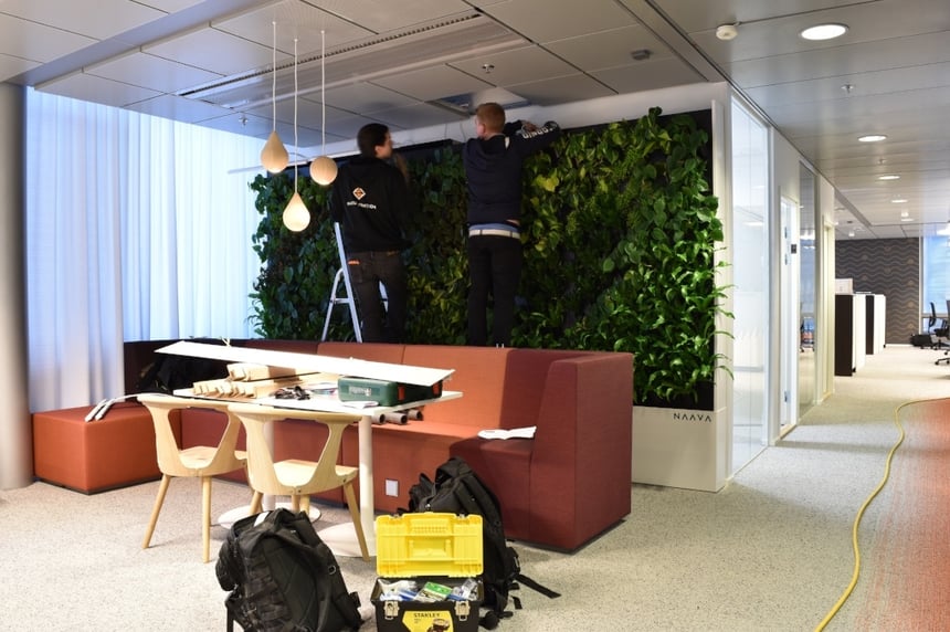 Naava Designer viherseinä asennettavana