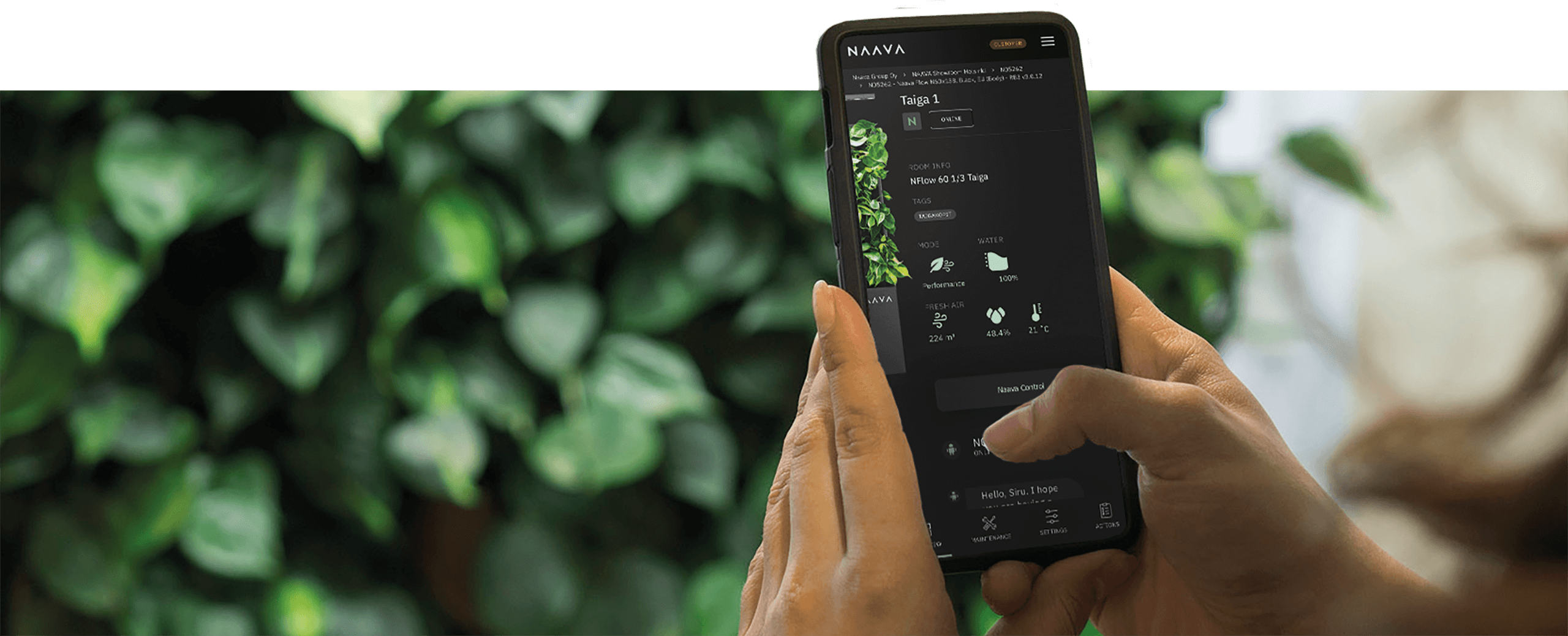 Control your plants with Naava App